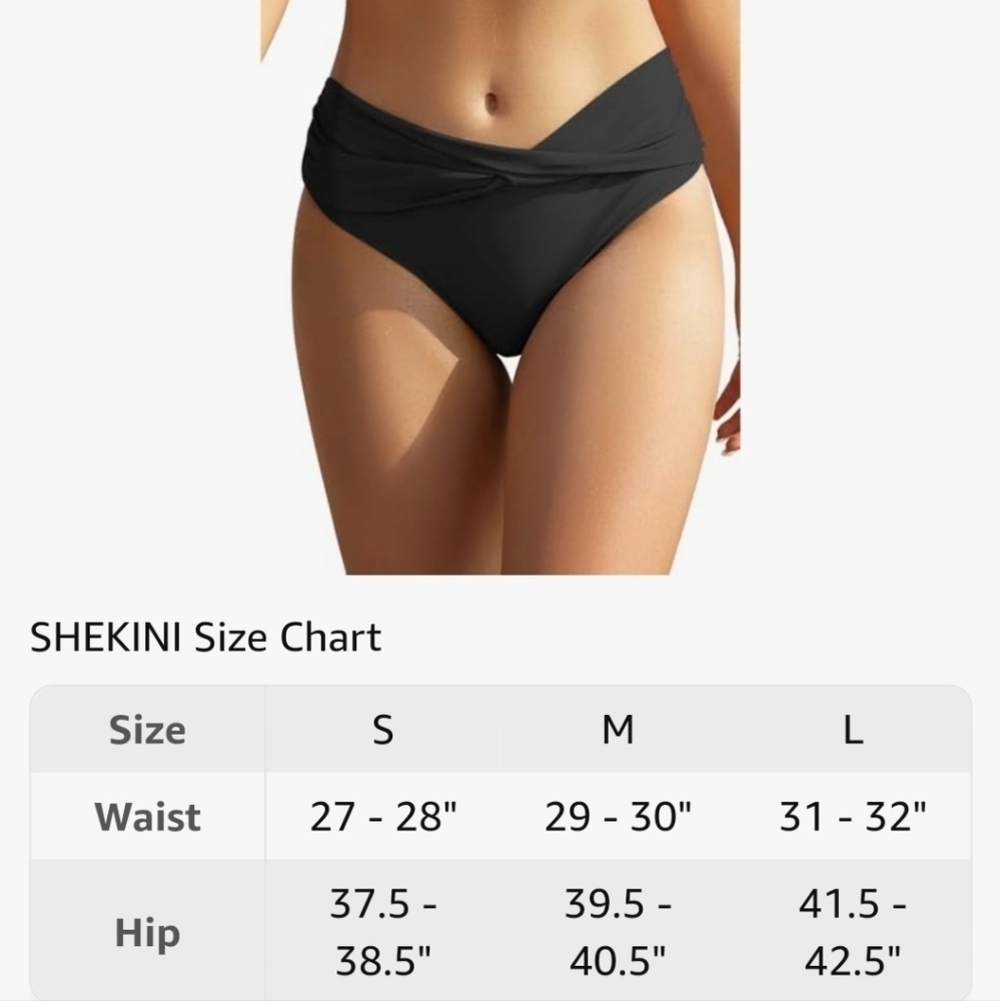 SHEKINI Women's Bottom Twist Front Cheeky Ruched Swimsuit NWT Size M - Picture 5 of 9